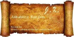 Jakubecz Karion névjegykártya